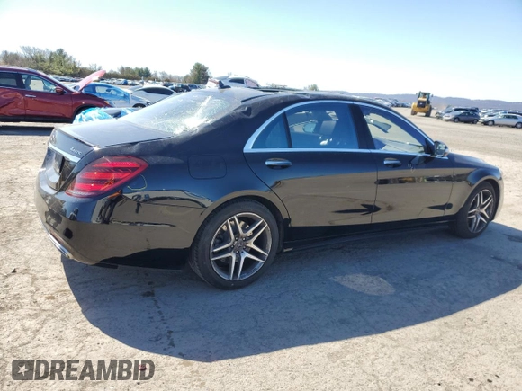 2020 Mercedes-Benz S 560 with VIN WDDUG8GB8LA502374, listed as a Copart auction lot 50412965 with 59,859 mi miles and Salvage Title. Bid and sale history available at carsss.com. Image 3.