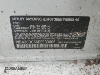 2014 BMW 3 Series 320i xDrive with VIN WBA3C3C56EF983605, listed as a Copart auction lot 42491705 with 153,283 mi miles and Non Repairable. Bid and sale history available at carsss.com. Image 13.