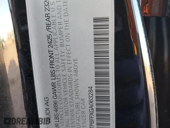 2016 Audi A3 e-tron Premium Plus with VIN WAUTPBFFXGA063284, listed as a Copart auction lot 47031145 with 77,672 mi miles and Salvage Title. Bid and sale history available at DreamBid. Image 14.