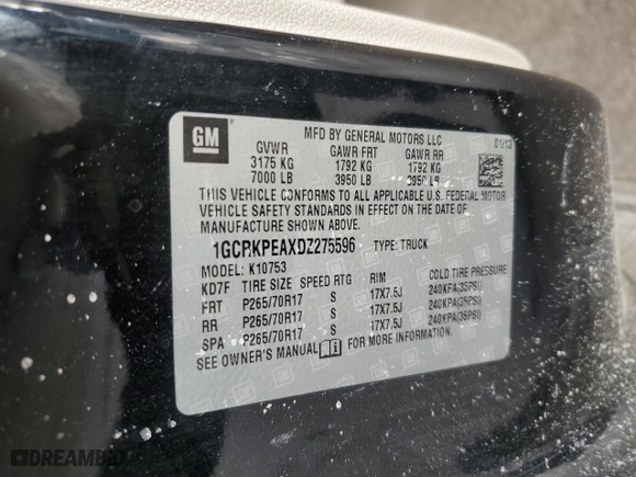 2013 Chevrolet Silverado 1500 Work Truck with VIN 1GCRKPEAXDZ275596, listed as a Copart auction lot 50326475 with 196,004 mi miles and Salvage Title. Bid and sale history available at carsss.com. Image 14.
