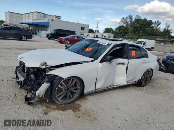 2020 BMW 3 Series M340i with VIN 3MW5U7J03L8B32193, listed as a Copart auction lot 75435564 with 0 mi miles and Non Repairable. Bid and sale history available at carsss.com. Image 1.