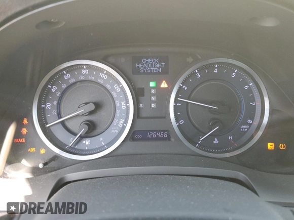 2013 Lexus IS 250 with VIN JTHBF5C2XD5191502, listed as a Copart auction lot 58198485 with 126,468 mi miles and Clean title. Bid and sale history available at DreamBid. Image 9.