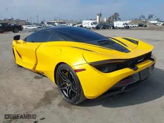 2019 McLaren 720S with VIN SBM14DCAXKW002639, listed as a IAAI auction lot 41707749 with 59,720 mi miles. Bid and sale history available at carsss.com. Image 3.