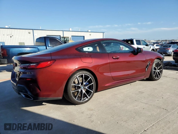 2020 BMW 8 Series 840i with VIN WBAAE2C05LCD13691, listed as a Copart auction lot 72885664 with 28,107 mi miles and Salvage Title. Bid and sale history available at carsss.com. Image 3.