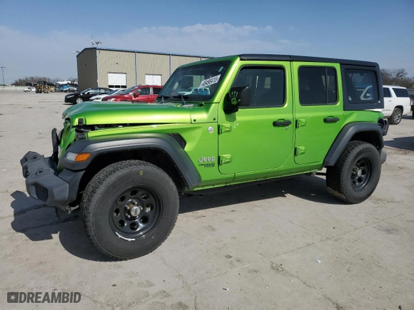 2018 Jeep Wrangler Unlimited Sport S with VIN 1C4HJXDG8JW272536, listed as a Copart auction lot 48490415 with 95,803 mi miles and Salvage Title. Bid and sale history available at carsss.com. Image 1.