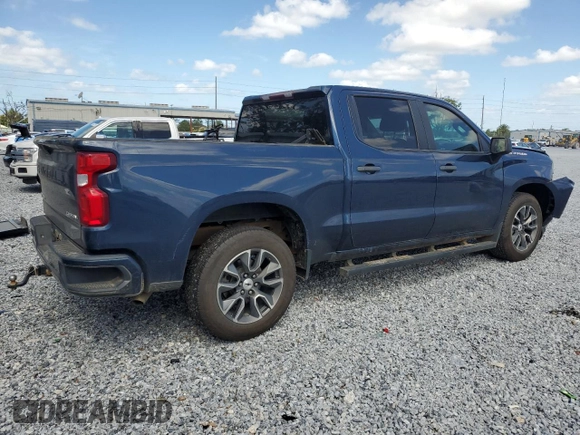 2021 Chevrolet Silverado 1500 Custom with VIN 1GCPWBEK6MZ206489, listed as a Copart auction lot 51800235 with 75,254 mi miles and Salvage Title. Bid and sale history available at DreamBid. Image 3.