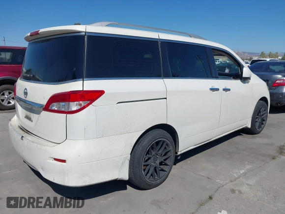 2014 Nissan Quest S with VIN JN8AE2KP7E9107596, listed as a IAAI auction lot 42745979 with 180,780 mi miles and . Bid and sale history available at DreamBid. Image 4.