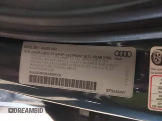 2016 Audi A6 2.0T Premium Plus with VIN WAUGFAFC8GN088505, listed as a IAAI auction lot 41569043 with 98,528 mi miles. Bid and sale history available at carsss.com. Image 9.