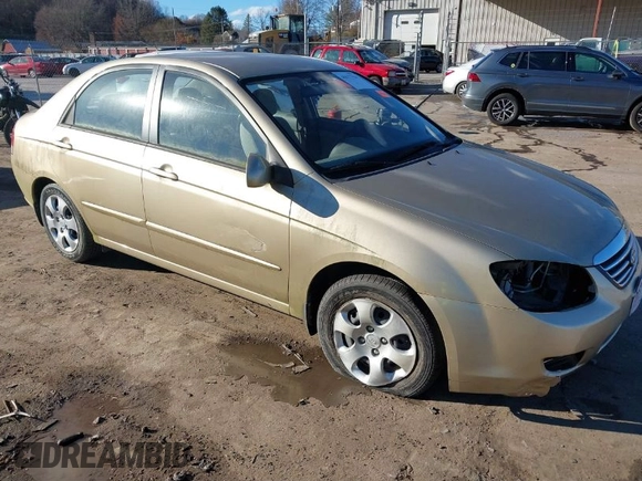 2009 Kia Spectra EX with VIN KNAFE222595666726, listed as a IAAI auction lot 40677796 with 25,305 mi miles. Bid and sale history available at carsss.com. Image 1.