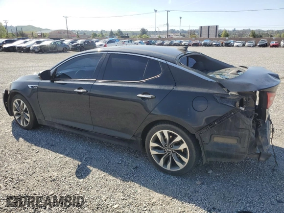 2015 Kia Optima SX Turbo with VIN 5XXGR4A6XFG454049, listed as a Copart auction lot 52217185 with 115,675 mi miles and Salvage Title. Bid and sale history available at carsss.com. Image 2.
