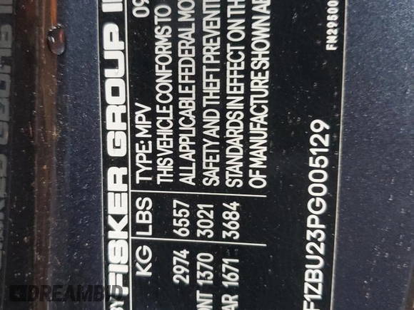 2023 Fisker Ocean One z VIN VCF1ZBU23PG005129, wystawiony jako Copart lot #56694065 z przebiegiem 169 mil mil oraz Tytuł czysty. Historia ofert i sprzedaży dostępna na DreamBid. Obrazek 13.
