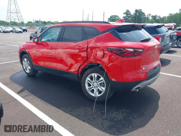 2020 Chevrolet Blazer LT with VIN 3GNKBCR40LS692937, listed as a IAAI auction lot 42258497 with 21,256 mi miles and . Bid and sale history available at DreamBid. Image 3.