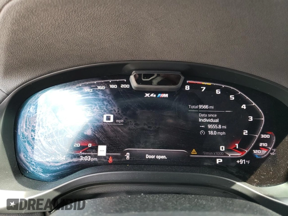 2022 BMW X4 M z VIN 5YM23EC02N9M62773, wystawiony jako Copart lot #53100254 z przebiegiem 9566 mil mil oraz Szkody całkowita. Historia ofert i sprzedaży dostępna na DreamBid. Obrazek 9.