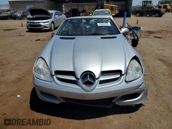 2007 Mercedes-Benz SLK-Class 3.5L with VIN WDBWK56F47F145383, listed as a Copart auction lot 59658234 with 106,491 mi miles and Salvage Title. Bid and sale history available at carsss.com. Image 5.