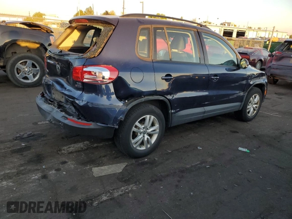 2016 Volkswagen Tiguan S with VIN WVGBV7AX7GW597875, listed as a Copart auction lot 74781864 with 74,175 mi miles and Salvage Title. Bid and sale history available at DreamBid. Image 3.