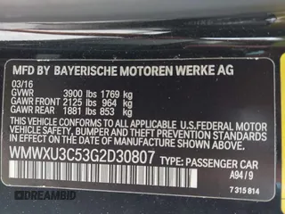 2016 MINI Hardtop 4 Door S z VIN WMWXU3C53G2D30807, wystawiony jako IAAI lot #42545577 z przebiegiem 86 952 mil mil oraz . Historia ofert i sprzedaży dostępna na DreamBid. Obrazek 9.