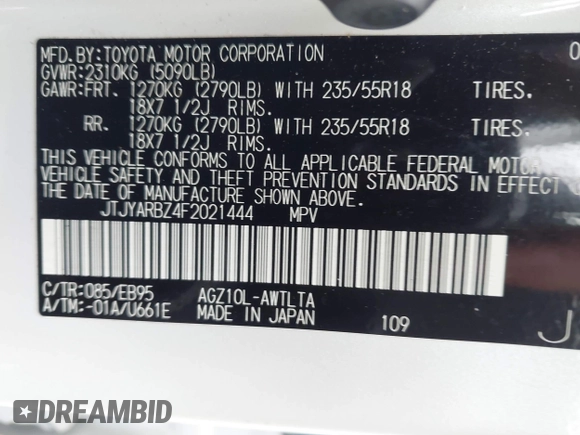 2015 Lexus NX 200t with VIN JTJYARBZ4F2021444, listed as a IAAI auction lot 42211572 with 111,655 mi miles and . Bid and sale history available at DreamBid. Image 9.