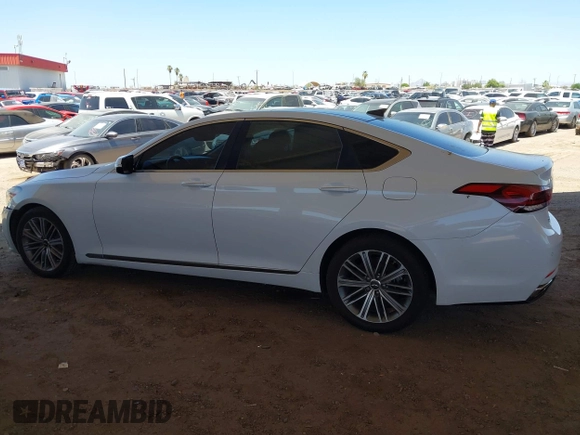 2018 Genesis G80 3.8L with VIN KMHGN4JE3JU216089, listed as a IAAI auction lot 42576639 with 57,382 mi miles and . Bid and sale history available at DreamBid. Image 14.
