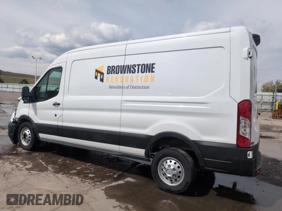 2023 Ford Transit with VIN 1FTBF8C88PKC07161, listed as a Copart auction lot 51319765 with 10,384 mi miles and Salvage Title. Bid and sale history available at DreamBid. Image 2.