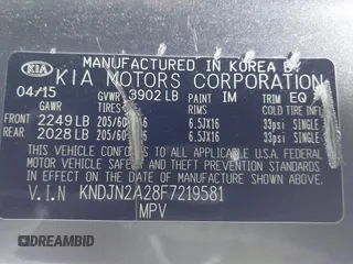 2015 Kia Soul z VIN KNDJN2A28F7219581, wystawiony jako IAAI lot #41979657 z przebiegiem 172 688 mil mil oraz . Historia ofert i sprzedaży dostępna na DreamBid. Obrazek 9.