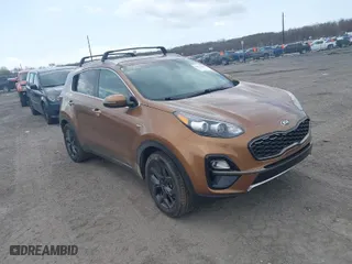2020 Kia Sportage S with VIN KNDP6CAC0L7661515, listed as a IAAI auction lot 41897308 with 51,991 mi miles. Bid and sale history available at carsss.com. Image 1.