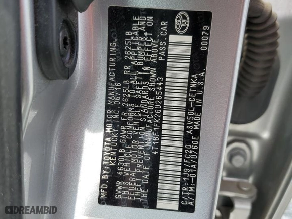 2016 Toyota Camry XLE with VIN 4T1BF1FK2GU265443, listed as a Copart auction lot 50314045 with 172,547 mi miles and Salvage Title. Bid and sale history available at carsss.com. Image 13.
