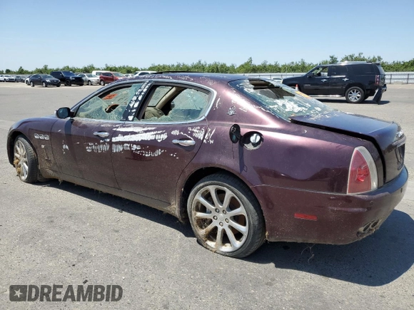 2007 Maserati Quattroporte z VIN ZAMCE39AX70027000, wystawiony jako Copart lot #60355475 z przebiegiem Nie podano mil oraz Czysty tytuł • Clean title. Historia ofert i sprzedaży dostępna na DreamBid. Obrazek 2.