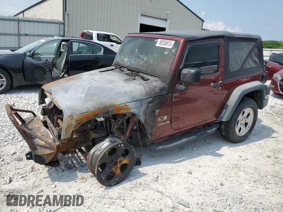 2008 Jeep Wrangler X with VIN 1J4FA24118L538510, listed as a Copart auction lot 59258615 with Not provided miles and Salvage title. Bid and sale history available at DreamBid. Image 1.