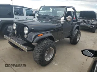 1985 Jeep CJ with VIN 1JCUM87AXFT139710, listed as a Copart auction lot 73825234 with 5,494 mi miles and Salvage Title. Bid and sale history available at carsss.com. Image 1.