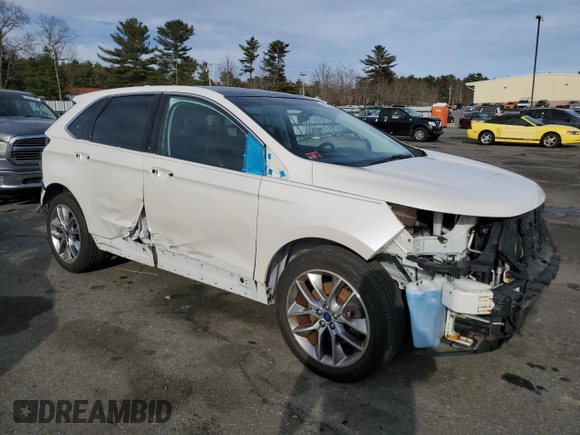 2015 Ford Edge Titanium with VIN 2FMTK4K8XFBB72573, listed as a Copart auction lot 48849375 with 80,998 mi miles and Salvage Title. Bid and sale history available at carsss.com. Image 4.