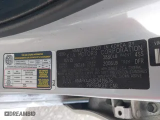 2015 Kia Forte LX with VIN KNAFK4A63F5419676, listed as a IAAI auction lot 42025595 with 137,748 mi miles. Bid and sale history available at carsss.com. Image 9.
