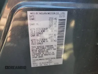2016 Nissan Pathfinder S with VIN 5N1AR2MNXGC602906, listed as a Copart auction lot 52169205 with 118,194 mi miles and Salvage Title. Bid and sale history available at carsss.com. Image 13.