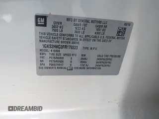 2015 GMC Yukon XL SLT with VIN 1GKS2HKC0FR179223, listed as a IAAI auction lot 40964120 with 184,592 mi miles. Bid and sale history available at carsss.com. Image 9.