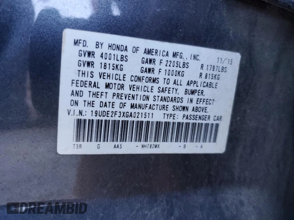 2016 Acura ILX with VIN 19UDE2F3XGA021511, listed as a Copart auction lot 89381005 with 77,855 mi miles and Salvage Title. Bid and sale history available at carsss.com. Image 15.