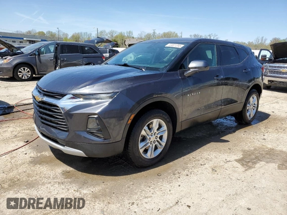 2021 Chevrolet Blazer LT with VIN 3GNKBCR43MS567044, listed as a Copart auction lot 53001395 with 38,795 mi miles and Salvage title. Bid and sale history available at DreamBid. Image 1.