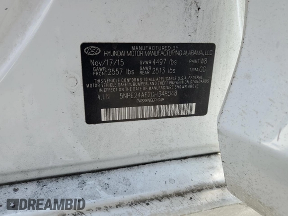 2016 Hyundai Sonata SE z VIN 5NPE24AF2GH348048, wystawiony jako Copart lot #59058185 z przebiegiem 137 605 mil mil oraz Czysty tytuł • Clean title. Historia ofert i sprzedaży dostępna na DreamBid. Obrazek 12.
