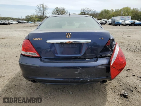 2006 Acura RL z VIN JH4KB165X6C011153, wystawiony jako Copart lot #53425365 z przebiegiem 197 781 mil mil oraz Szkoda całkowita • Salvage title. Historia ofert i sprzedaży dostępna na DreamBid. Obrazek 6.