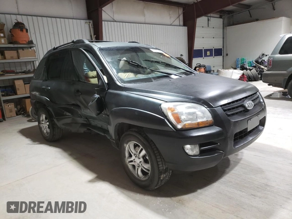 2005 Kia Sportage LX with VIN KNDJE723857118317, listed as a Copart auction lot 80383494 with 91,084 mi miles and Salvage Title. Bid and sale history available at carsss.com. Image 4.