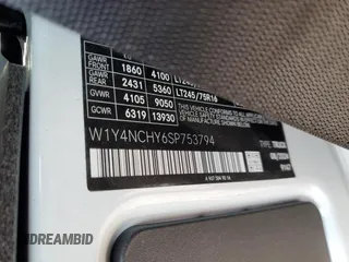 2025 Mercedes-Benz Sprinter Cargo with VIN W1Y4NCHY6SP753794, listed as a Copart auction lot 87057804 with 610 mi miles and Salvage Title. Bid and sale history available at carsss.com. Image 15.