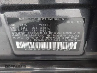 2013 Subaru Legacy Limited с VIN 4S3BMBK62D3029403, выставлен на аукционе IAAI как лот 42478813 с пробегом 63 421 миль миль и . История ставок и продаж доступна на DreamBid. Изображение 9.