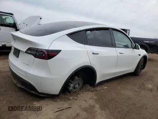 2020 Tesla Model Y Long Range with VIN 5YJYGDEE8LF008346, listed as a Copart auction lot 52863725 with 60,378 mi miles and Salvage Title. Bid and sale history available at DreamBid. Image 3.