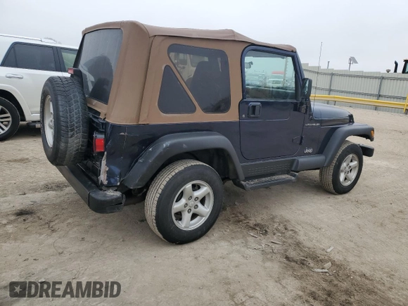 2001 Jeep Wrangler Sport with VIN 1J4FA49S91P341578, listed as a Copart auction lot 43831495 with 139,734 mi miles and Salvage Title. Bid and sale history available at carsss.com. Image 3.