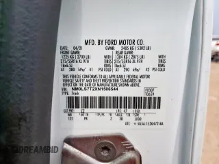 2022 Ford Transit Connect XLT with VIN NM0LS7T2XN1506544, listed as a Copart auction lot 63017975 with 266,085 mi miles and Clean title. Bid and sale history available at DreamBid. Image 13.