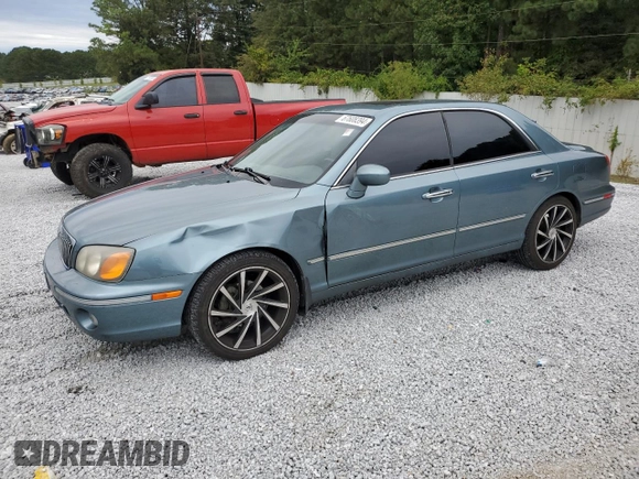 2003 Hyundai XG z VIN KMHFU45E03A262296, wystawiony jako Copart lot #67608394 z przebiegiem 116 296 mil mil oraz Szkoda całkowita • Salvage title. Historia ofert i sprzedaży dostępna na DreamBid. Obrazek 1.
