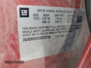 2014 Buick Regal Premium I with VIN 2G4GN5EXXE9222198, listed as a Copart auction lot 52641695 with 109,194 mi miles and Salvage Title. Bid and sale history available at carsss.com. Image 14.