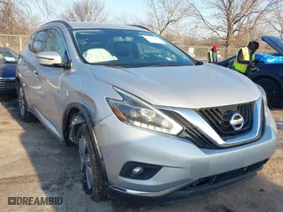 2018 Nissan Murano Platinum with VIN 5N1AZ2MG1JN115302, listed as a IAAI auction lot 41452867 with 128,992 mi miles. Bid and sale history available at carsss.com. Image 1.