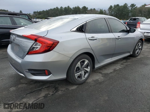2019 Honda Civic LX with VIN 2HGFC2F64KH579521, listed as a Copart auction lot 52819835 with 40,783 mi miles and Salvage Title. Bid and sale history available at DreamBid. Image 3.