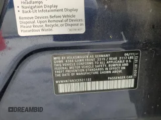 2012 Volkswagen CC Lux z VIN WVWHN7AN3CE521132, wystawiony jako Copart lot #43806035 z przebiegiem 152 678 mil mil oraz Szkoda całkowita • Salvage title. Historia ofert i sprzedaży dostępna na DreamBid. Obrazek 12.