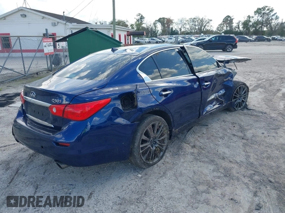 2016 Infiniti Q50 Red Sport 400 with VIN JN1FV7AR9GM451838, listed as a IAAI auction lot 41679235 with Not Provided miles and . Bid and sale history available at DreamBid. Image 4.