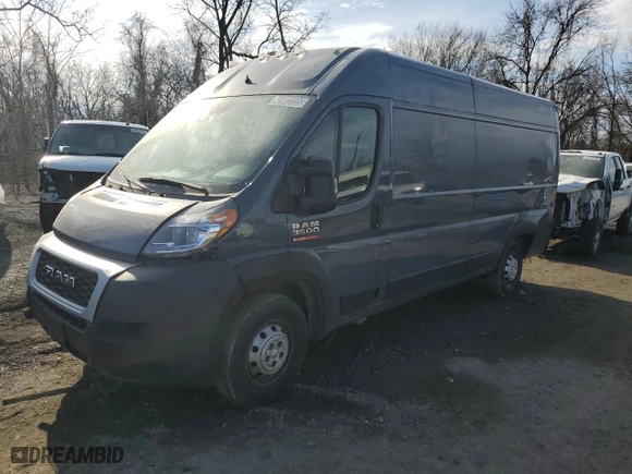 2021 Ram ProMaster Cargo Van with VIN 3C6MRVJG4ME556509, listed as a Copart auction lot 53407545 with 81,768 mi miles and Clean Title. Bid and sale history available at carsss.com. Image 1.